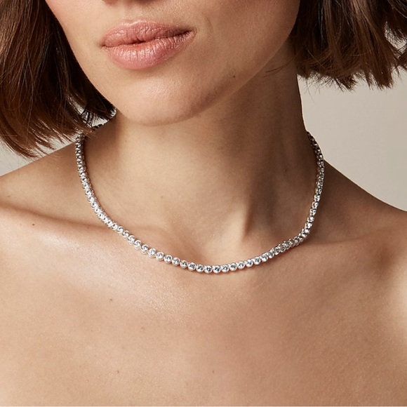 J. Crew Jewelry - NWT JCrew Round cubic zirconia bezel-set tennis necklace